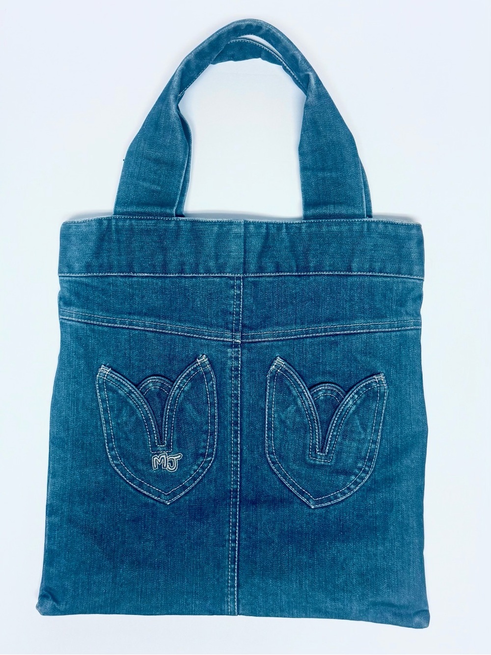Vintage Marc Jacobs Denim Tote Bag Y2K Blue Jean Pocket Shoulder Bag